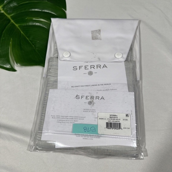 NIB‎ $155 Sferra Modelli Standard Sham ( 1 ) in Aquamarine - Picture 2 of 15